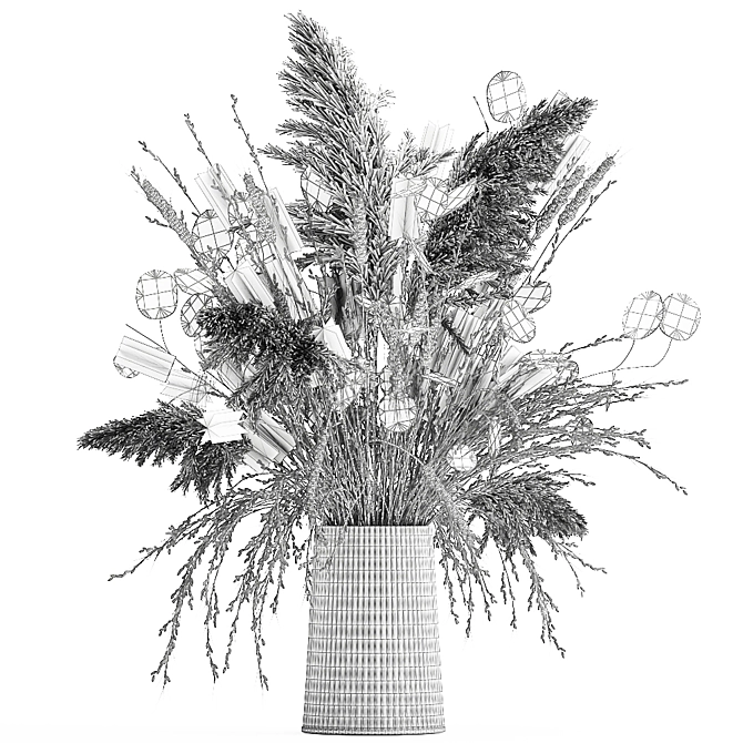 Exquisite Dry Floral Arrangement 3D model image 7