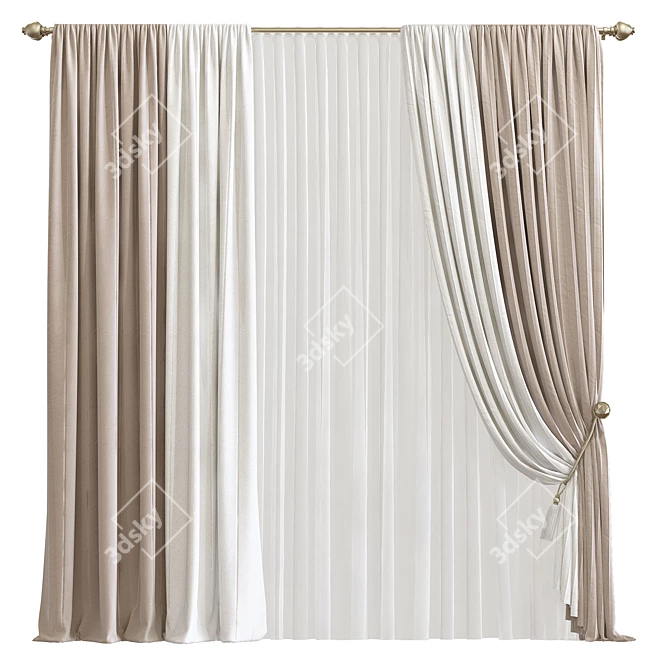 Revolutionary Curtain 914: Crafted with Precision 3D model image 1