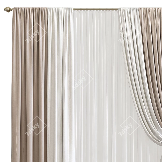 Revolutionary Curtain 914: Crafted with Precision 3D model image 3