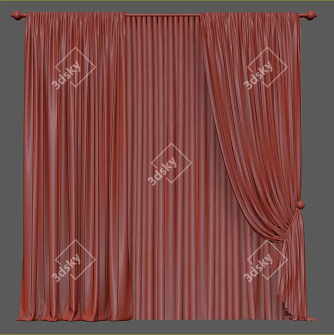 Revolutionary Curtain 914: Crafted with Precision 3D model image 4