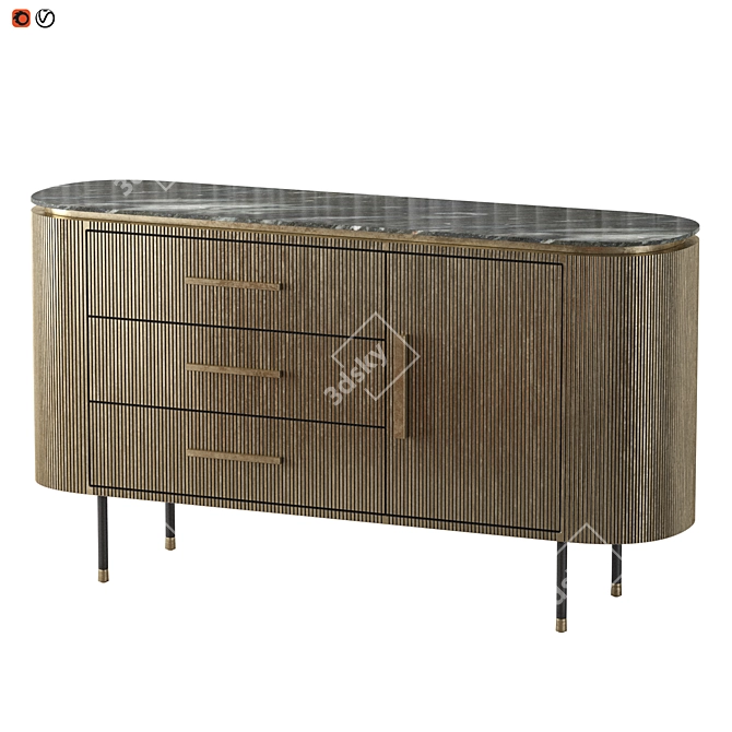 Elegant Valbruna Sideboard: Art Deco Style 3D model image 1