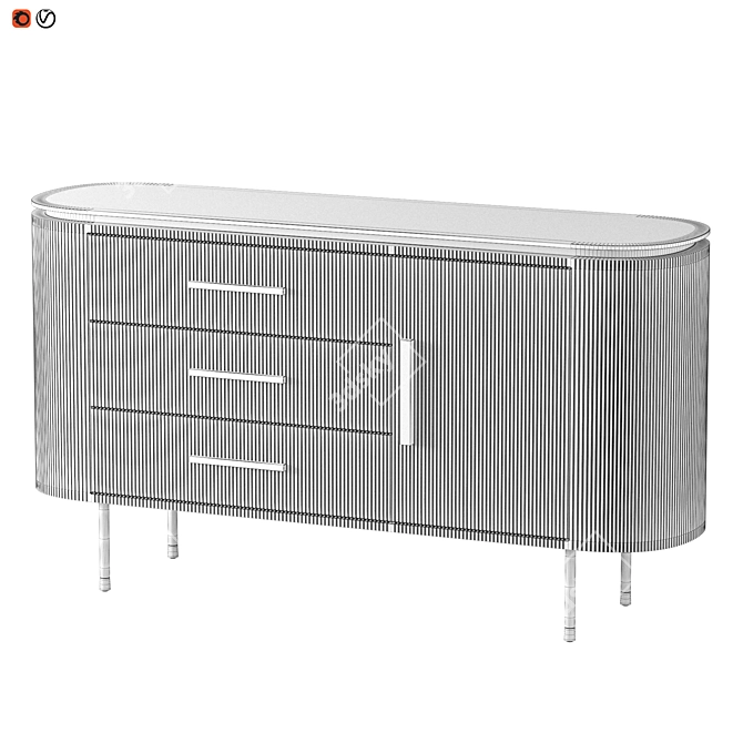 Elegant Valbruna Sideboard: Art Deco Style 3D model image 2