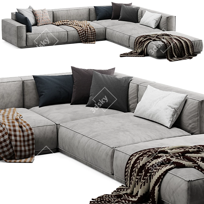 Elegant Arflex Sofa 3D model image 1