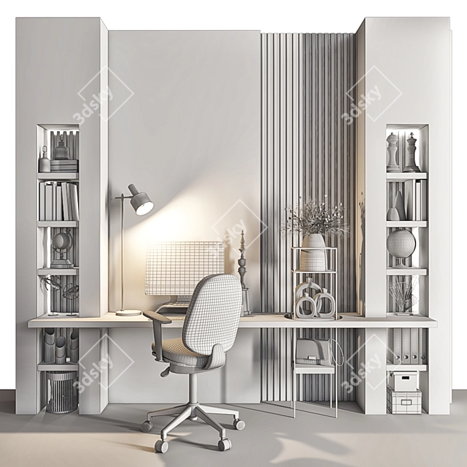 Elegant Office Furniture Set 3D model image 4