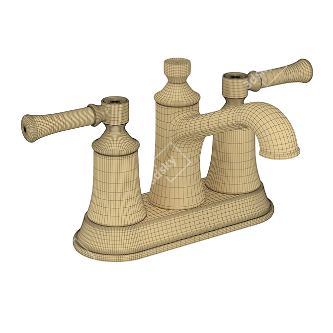 Elegant Modern Faucet with V-Ray Compatibility 3D model image 5