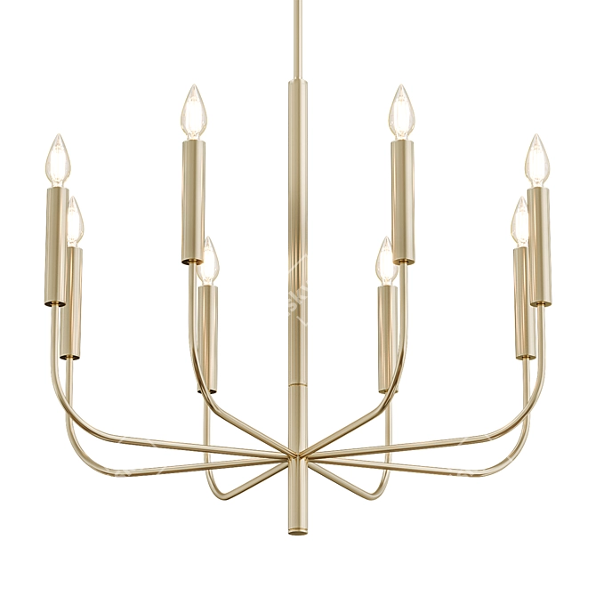 Brianna Chandelier: Elegant Burnished Brass 3D model image 1