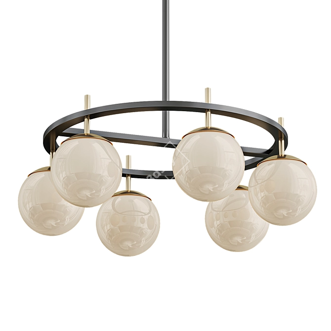 Elegant Alluria 6-Light Chandelier 3D model image 1