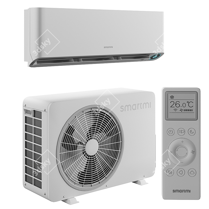 Xiaomi Smartmi Inverter AC: Efficient Cooling for Any Space 3D model image 2