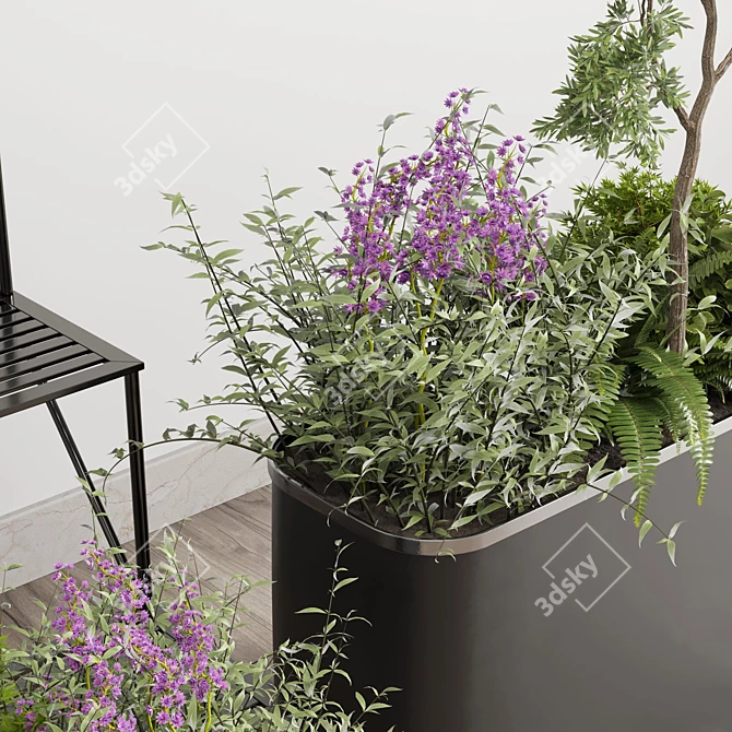 Modern Metal Plant Stand Collection 3D model image 5