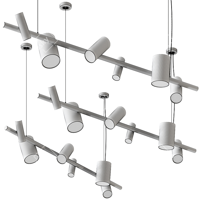 CAN CAN Pendant: Stunning Lighting Fixture 3D model image 2