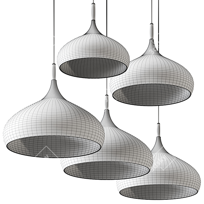 Adjustable Macaron Pendant Light 3D model image 2