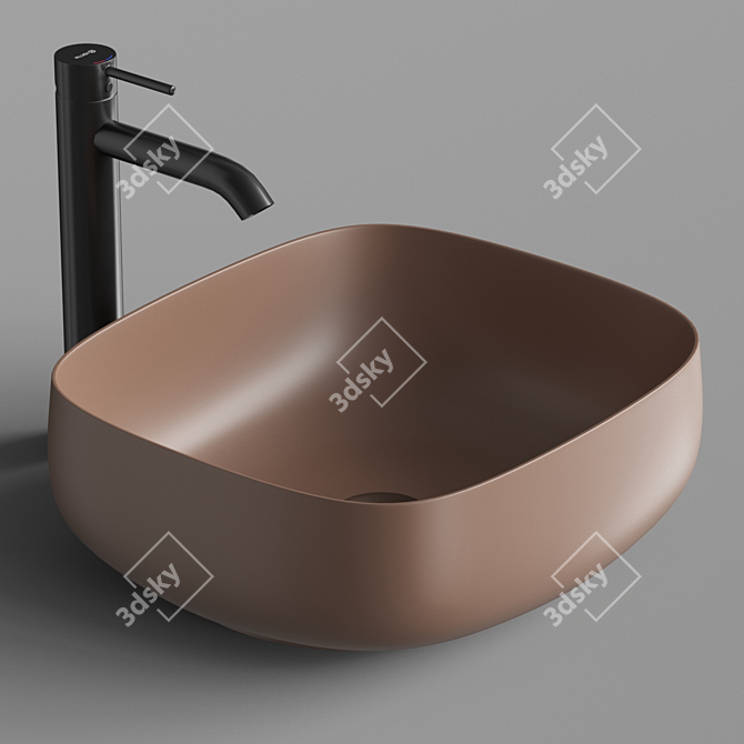 ArtCeram COGNAC Quadro 46 Sink - Elegant and Functional 3D model image 3