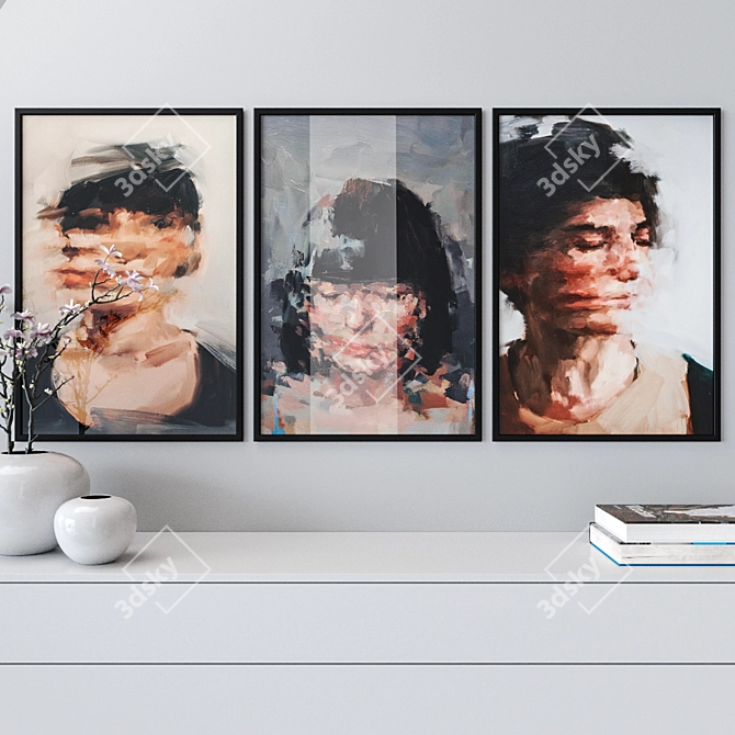 Multi-Colored Photo Frames Set 3D model image 2