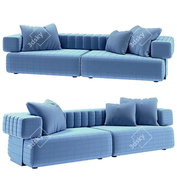 FENDI_CASA_TRUMAN_Sofa: Elegant Luxury in Every Detail 3D model image 3