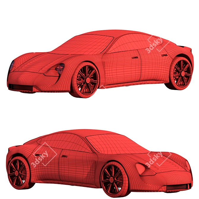 Porsche Taycan: Hybrid Electric Luxury 3D model image 5