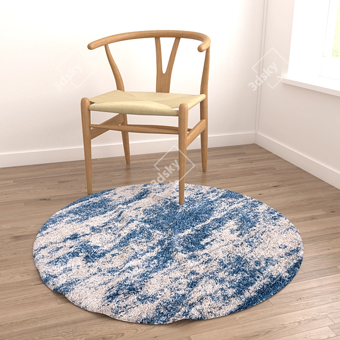 Versatile Round Rug Set: 6 Designs 3D model image 4