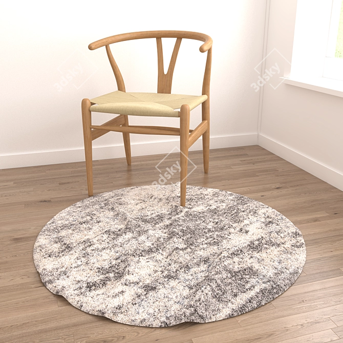 Versatile Round Rug Set: 6 Designs 3D model image 5