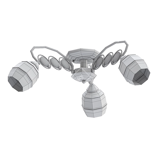 Silver Light Spark Ceiling Chandelier 3D model image 2