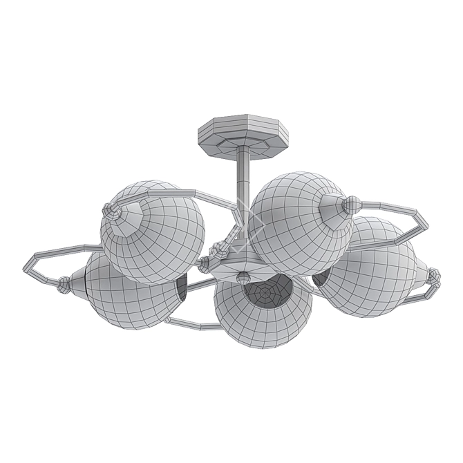 Silver Light Tefiya Ceiling Chandelier 3D model image 2