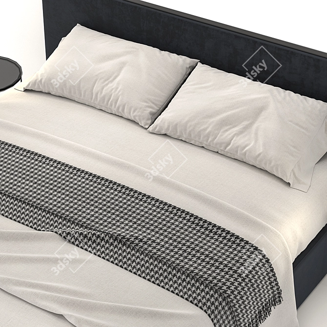 Elegant Meridiani Stone Black Bed 3D model image 3