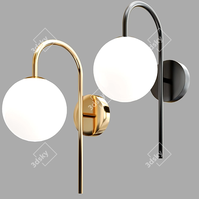 Minimalist Curved Sconce - Elate 3D model image 1