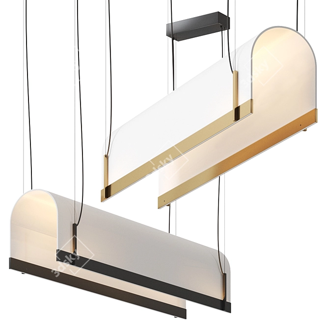 Sleek TUNNEL Pendant Lamp 3D model image 1