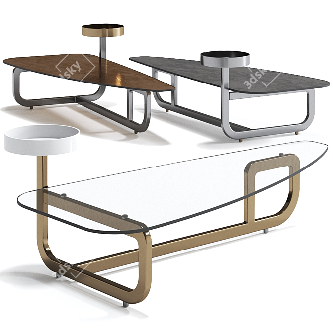 Sophisticated AMIRAL Triangular Coffee Table 3D model image 1