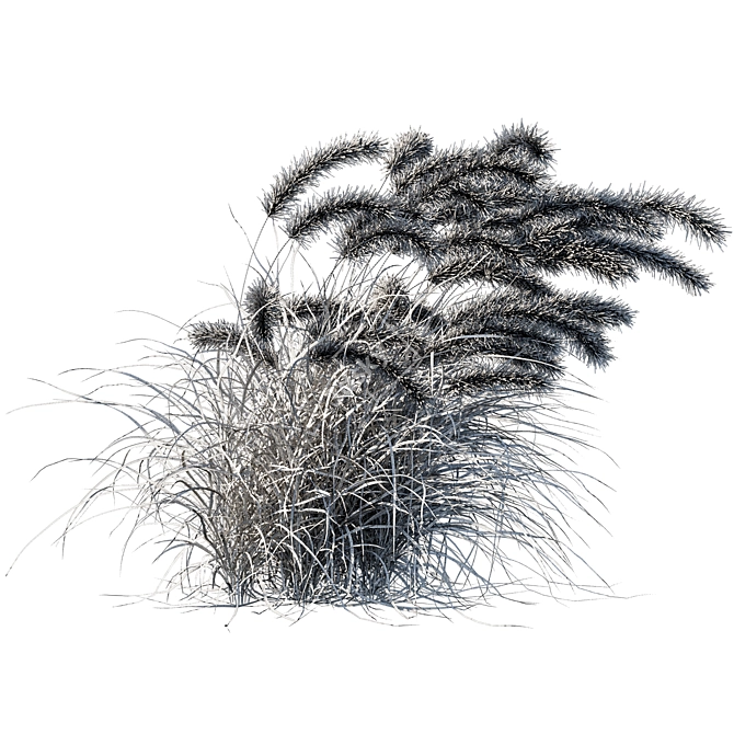 Purple Fountain Grass Wind Sculpture 3D model image 3