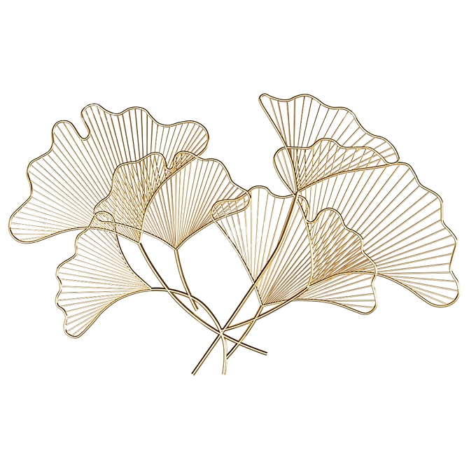 Elegant Ginkgo Metal Wall Art 3D model image 1