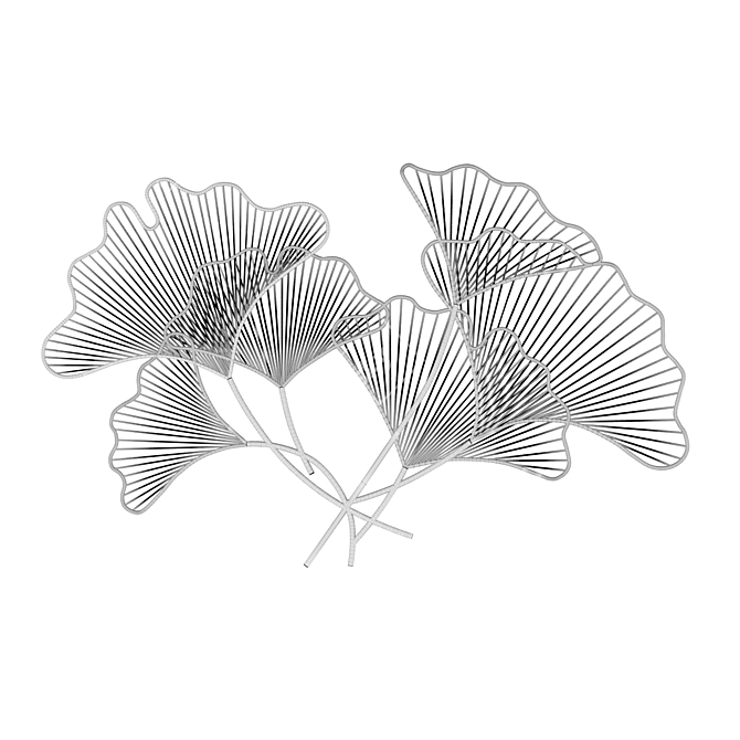 Elegant Ginkgo Metal Wall Art 3D model image 2