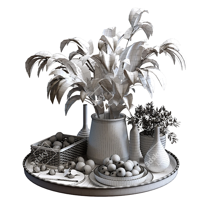 Elegant Breakfast Décor Set 3D model image 6