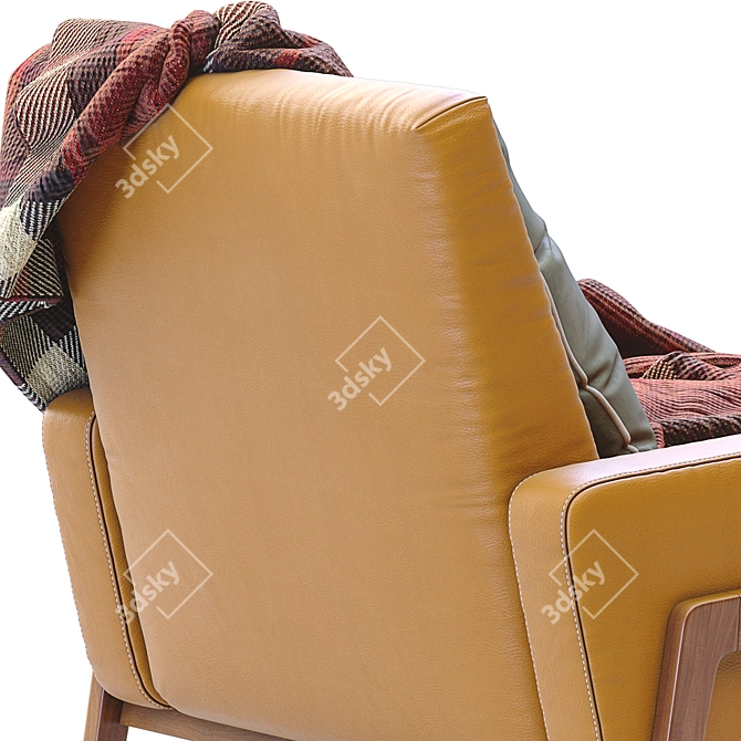 Modern Leather Henley Chair 3D model image 5