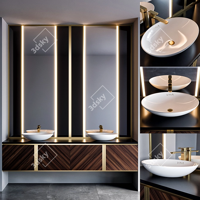 Vitra Sink & Faucet Bathroom Furniture 3D model image 1