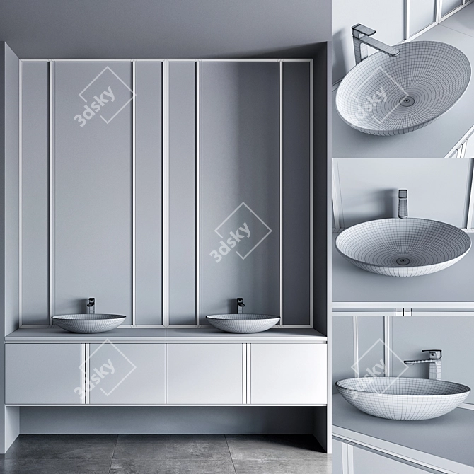 Vitra Sink & Faucet Bathroom Furniture 3D model image 5