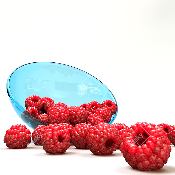 3D Raspberry Model with Textures 3D model image 2