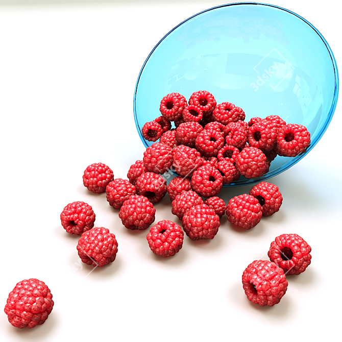 3D Raspberry Model with Textures 3D model image 3