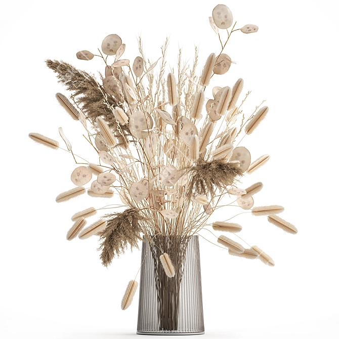 Elegant Dried Flower Bouquet 3D model image 1