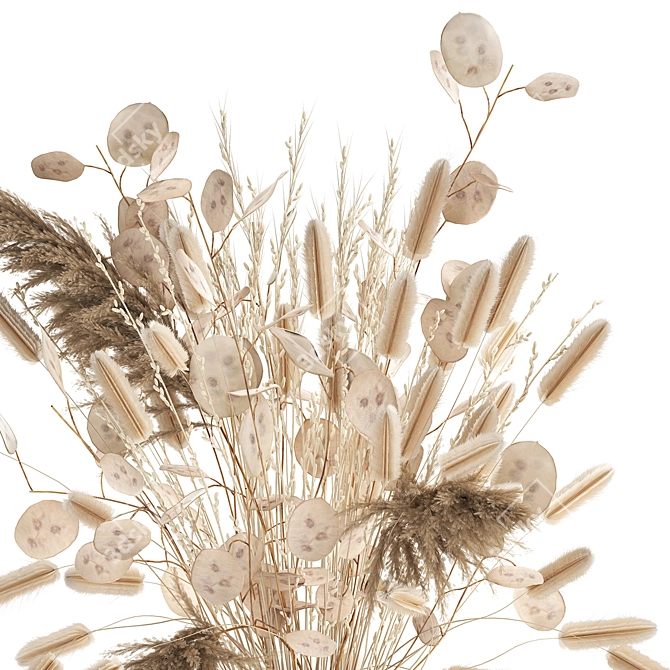 Elegant Dried Flower Bouquet 3D model image 5