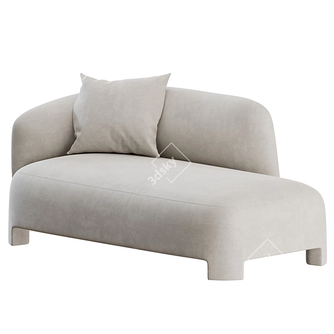 Modern Taru 1 Arm Sofa 3D model image 3