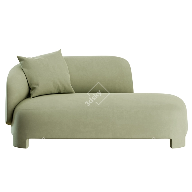 Modern Taru 1 Arm Sofa 3D model image 6