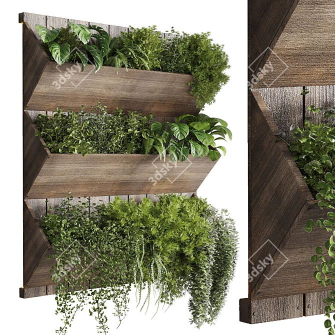 Wood Vase Plant Shelf - Indoor/Outdoor Collection 3D model image 1