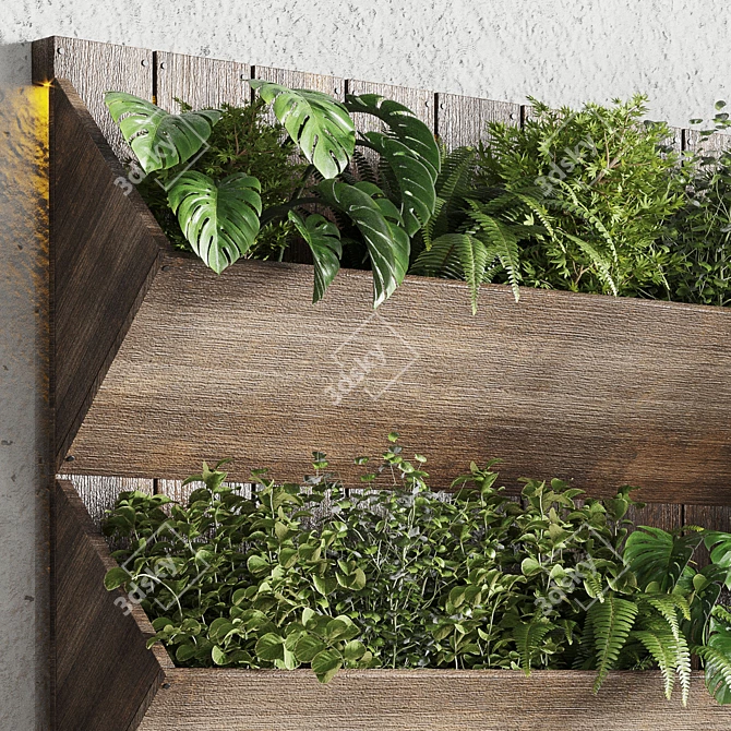Wood Vase Plant Shelf - Indoor/Outdoor Collection 3D model image 4