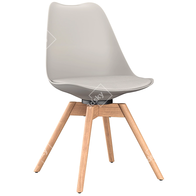 Sleek Grey Office Chair 3D model image 1
