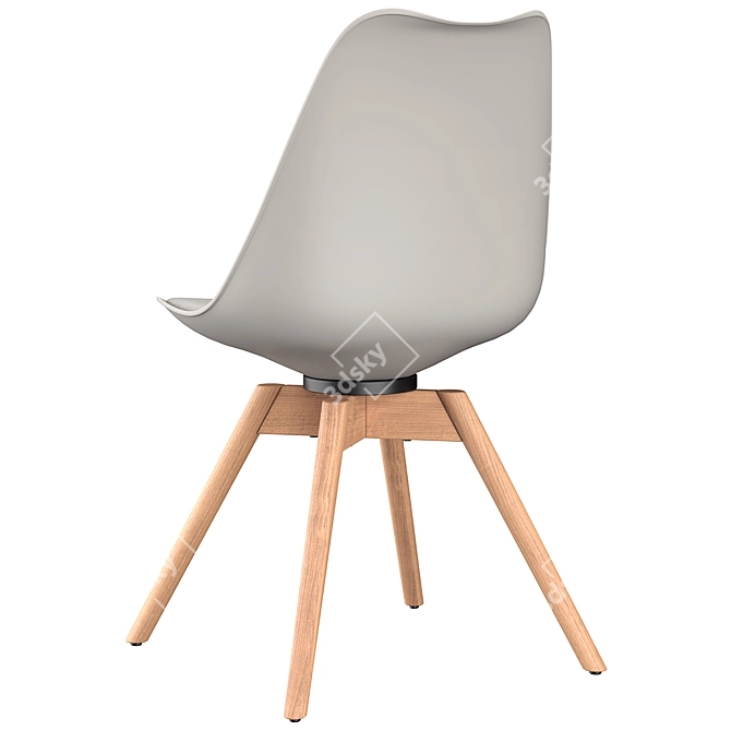 Sleek Grey Office Chair 3D model image 2