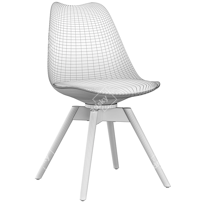 Sleek Grey Office Chair 3D model image 5