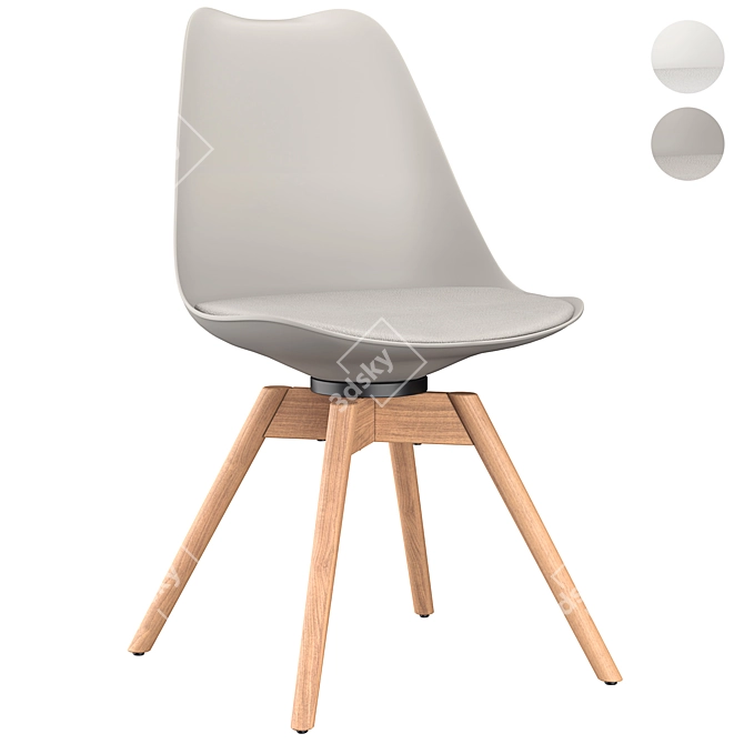 Sleek Grey Office Chair 3D model image 7