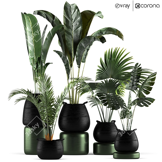 Green Oasis Plant Set - Indoor & Outdoor Pot Plants 3D model image 1