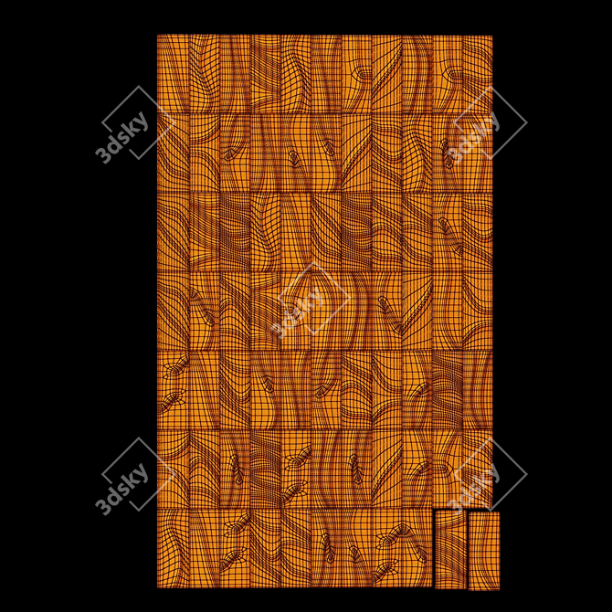 Curved Decor Tile Line 3D model image 6