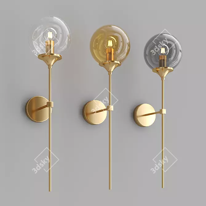 Sleek Wall Light Fixture 3D model image 1