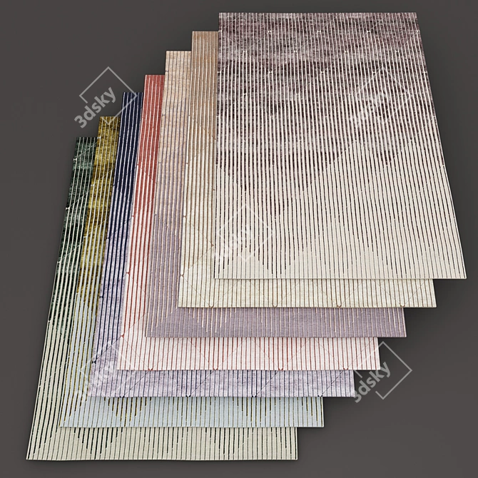 Harmony Collection - 7 Piece Gradient Rug Set 3D model image 1